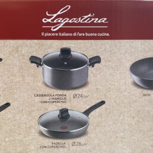 Set 3 padelle 20/24/28 cm cucina mediterranea Lagostina – Manola Bazar